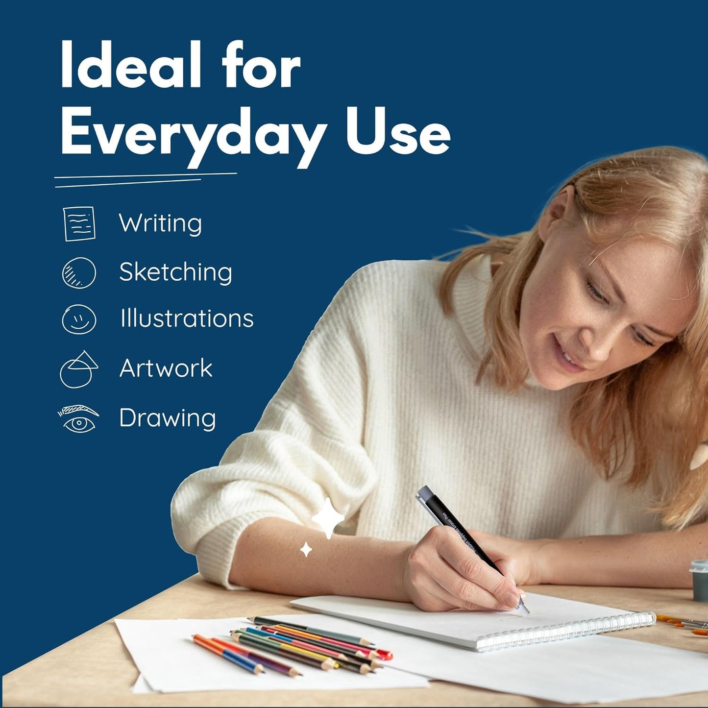 Mozart Essential Set of Lead Refills - 4 Sizes: 0.3, 0.5, 0.7 & 0.9 mm with 100 HB Lead Refills for Each - for Sketch, Architecture, Drafting, Art, Drawing Supplies, Metal Mechanical Pencils