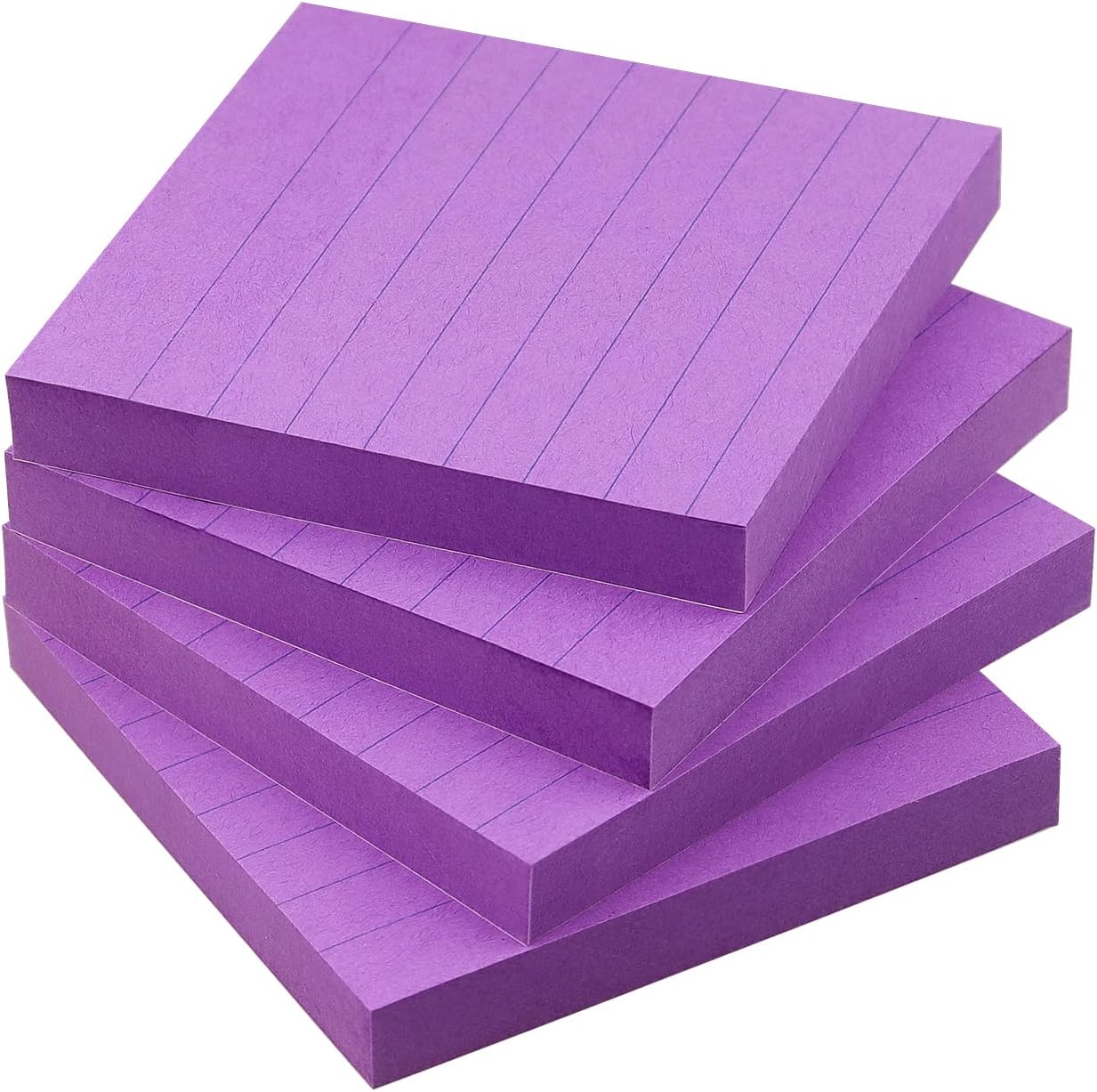 Lined Sticky Notes 3x3 Sticky Notes with Lines Self-Stick Notes Bright Color 4 Pads 90 Sheets/Pad (Pastel)