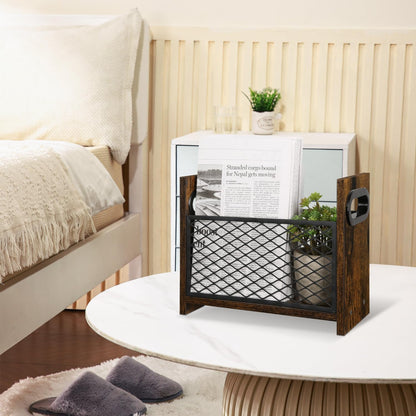YINMIT Magazine Holder, Magazine Rack Floor, Magazine Storage Basket, File Holder Organizer, Folder Organizer for Magazines, Books, Newspapers, Tablets (Medium)