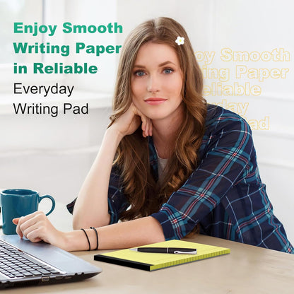 Legal Pads 8.5 x 14 Note Pads, 6 Pack Writing Pads Wide Ruled Notepads, Micro Perforated Notepad, Double-Side Printed Lined Paper Pads 30 Sheets per Notepad, White Legal Pads for Home, Office, School