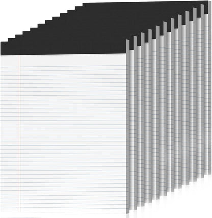 12 Pack Legal Pads 8.5 x 11 College Ruled 600 Sheets Note Pads 8.5 x 11 Inch Notepads Perforated Writing Pads 8.5 x 11 Pads of Paper Lined White Paper, 50 Sheets per Notepad for Home, Office, School