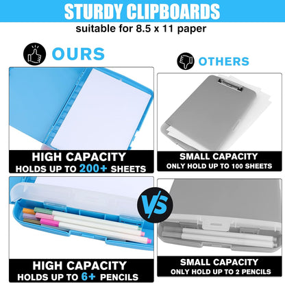 Red Plastic Clipboard with Storage,TFDLCG zm High Capacity Clip Boards 8.5x11,A4 Binder Nursing Clipboard Folder Heavy Duty for Women Teachers Work,School Office