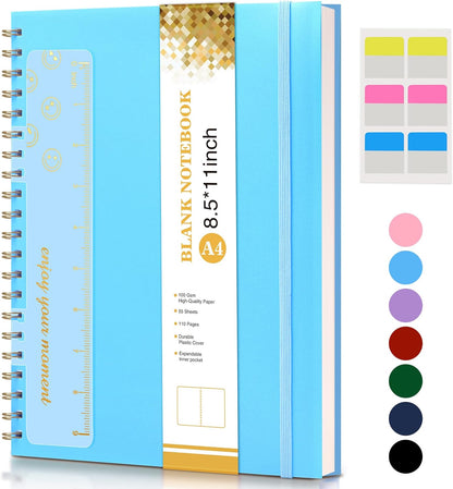 Spiral Notebook Journal 8.5” x 11”, A4 Large Pink Notebooks for Women Men, College Ruled Lined Journal, 100 GSM Paper, Plastic Hardcover Spiral Bound Journals for Work School Note Taking Business