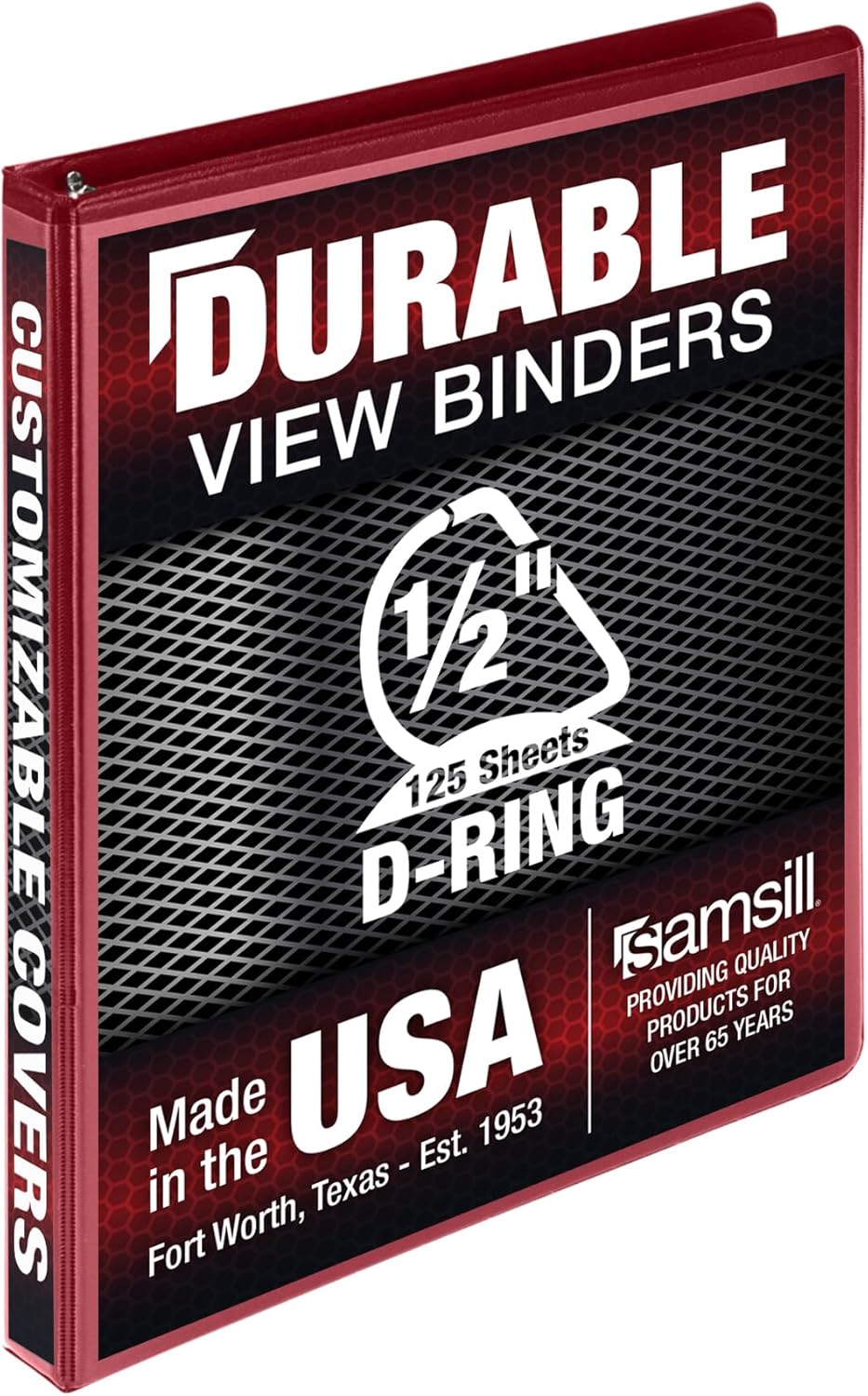 Samsill Durable 4 inch 3 Ring Binder, D Ring Binder, 100% Recycled Chipboard, Black, 2 Pack