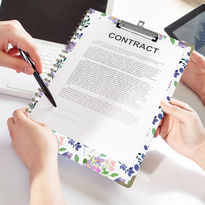 Foldable Clipboard Folio with Storage, 5 Plastic Folders with 10 Pockets,Refillable Lined Notepad (11" x 8.5"), Hardcover Project Organizer Nursing Teacher School Essentials