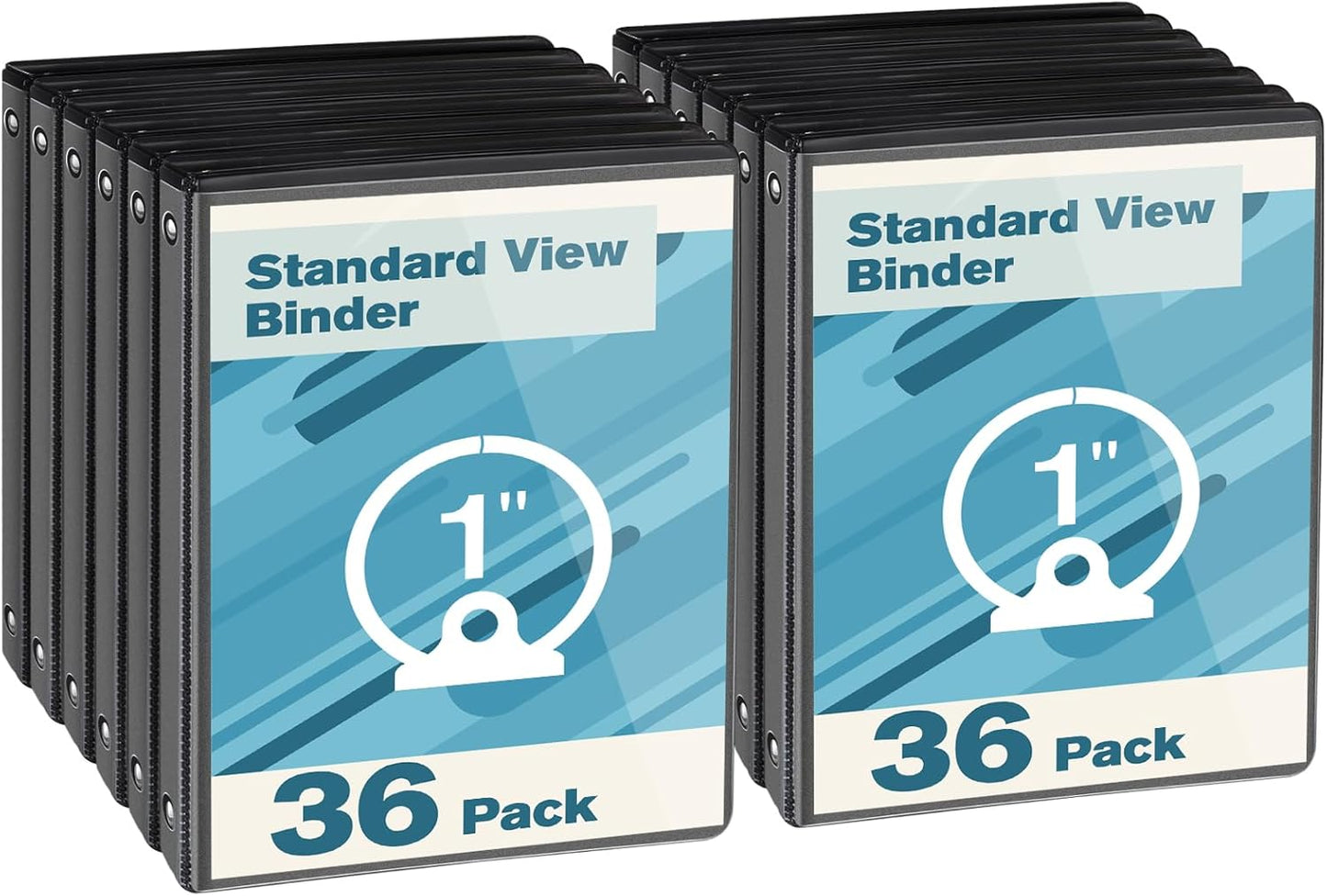 CIXILDTS 0.5-inch Round Ring Binder, Durable 1/2" 3 Ring Binder Fit Letter Size Paper, Presentation View Binders, White,12-Pack