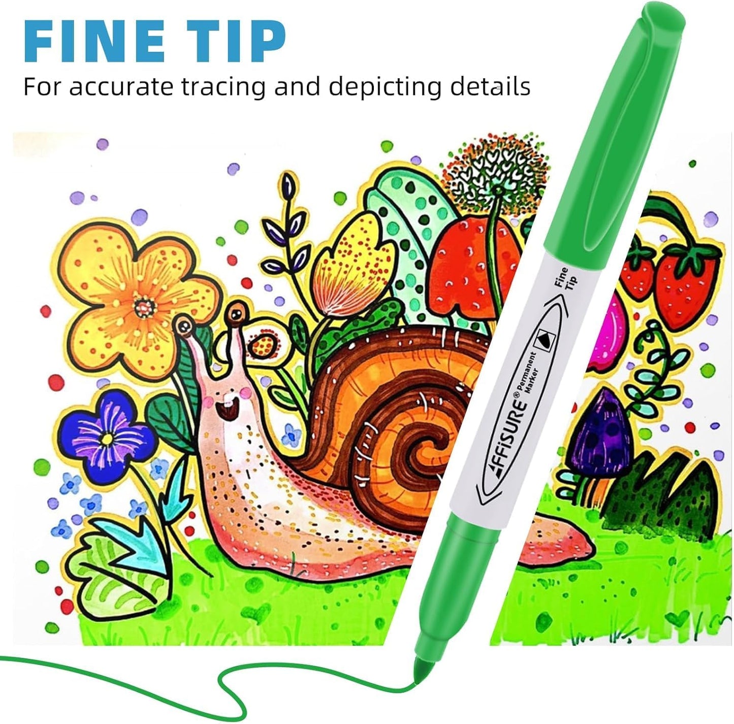 Permanent Markers, Ultra Fine Point, Black, 75 Count, 0.4mm, Fine tip permanent marker set, quick dry, waterproof, fading resists, durable, marks on paper, glass, ceramic, plastic, wood, rock, metal
