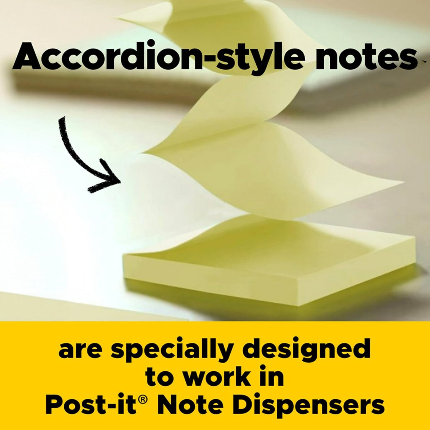 Post-it Pop-up Notes, 5 Sticky Note Pads, 3 x 3 in., School Supplies, Office Products, Accordion Sticky Notes Work with Pop-Up Note Dispenser, Assorted Brights