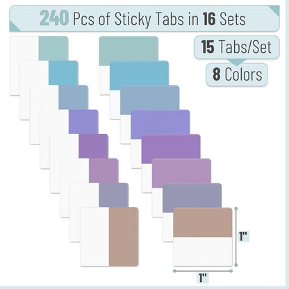 Mr. Pen- Sticky Index Tabs, 240 Pcs, Vibrant Sticky Tabs for Notebooks, Page Markers, Page Tabs for Binders, Page Tabs Sticky Tabs for Books, Notebook Tabs, Book Sticky Tabs for Notebooks