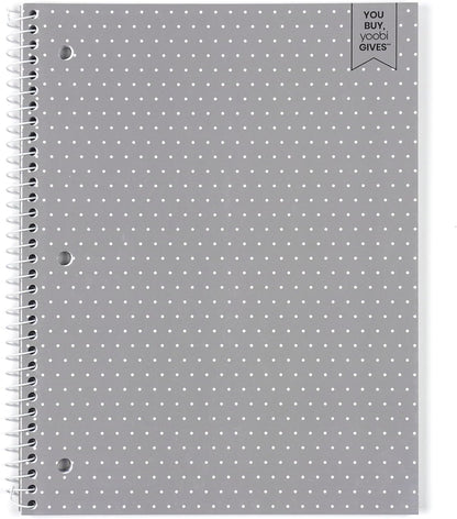 Yoobi College Ruled 8 x 10.5” Spiral Notebook Set – 3-Pack of 1 Subject Notebooks, Pink, Purple & Black Celestial Patterns – 150 Perforated 3-Hole Punched Sheets