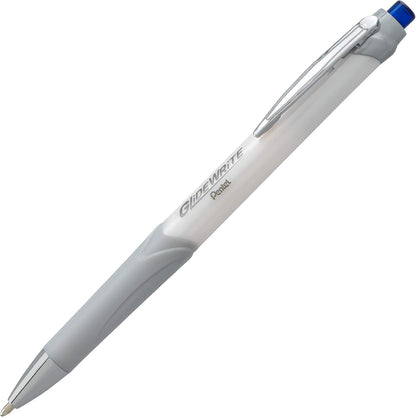 Pentel Glidewrite Signature Ballpoint Pen, (1.0mm) Medium, White Barrel, Blue Ink, Pack of 3 (BX930WBP3C)