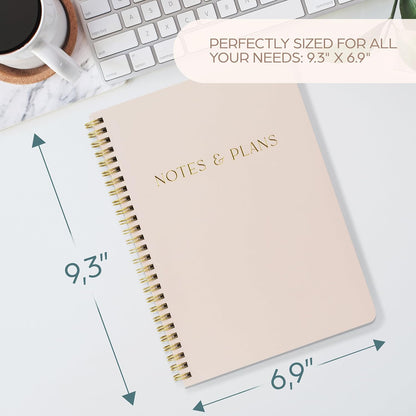 Beautiful Daily Planner And Notebook With Hourly Schedule - Aesthetic Spiral To do List Notepad to Easily Organize Your Tasks And Appointments - Stylish Book And School Or Office Supplies For Women