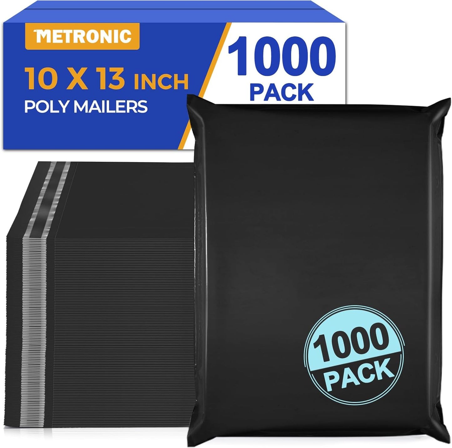 Metronic Poly Mailers 10x13 100 Pcs | Small Shipping Bags for Clothing | Mailing Bags for Small Business, Shipping Envelopes,Packing Bags in Black
