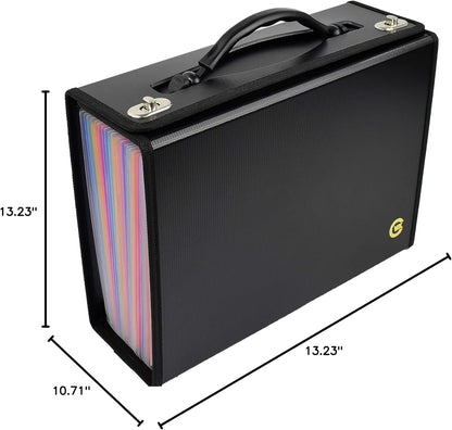 CNK Accordion File Folders with 24 Pockets Organizer for Document Paper Storage Folder Documents Expanding Binder Folio Pocket Receipt Filing Expandable Files Dividers Labels Letter Durable Handle