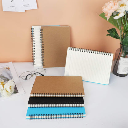 EUSOAR Spiral Notebook, A5 12packs 5.5"X8.3" 120 Pages Lined Travel Writing Notebooks Journal, Memo Notepad Sketchbook, Students College Office Business Subject Diary Ruled Book Journal-Black Cover