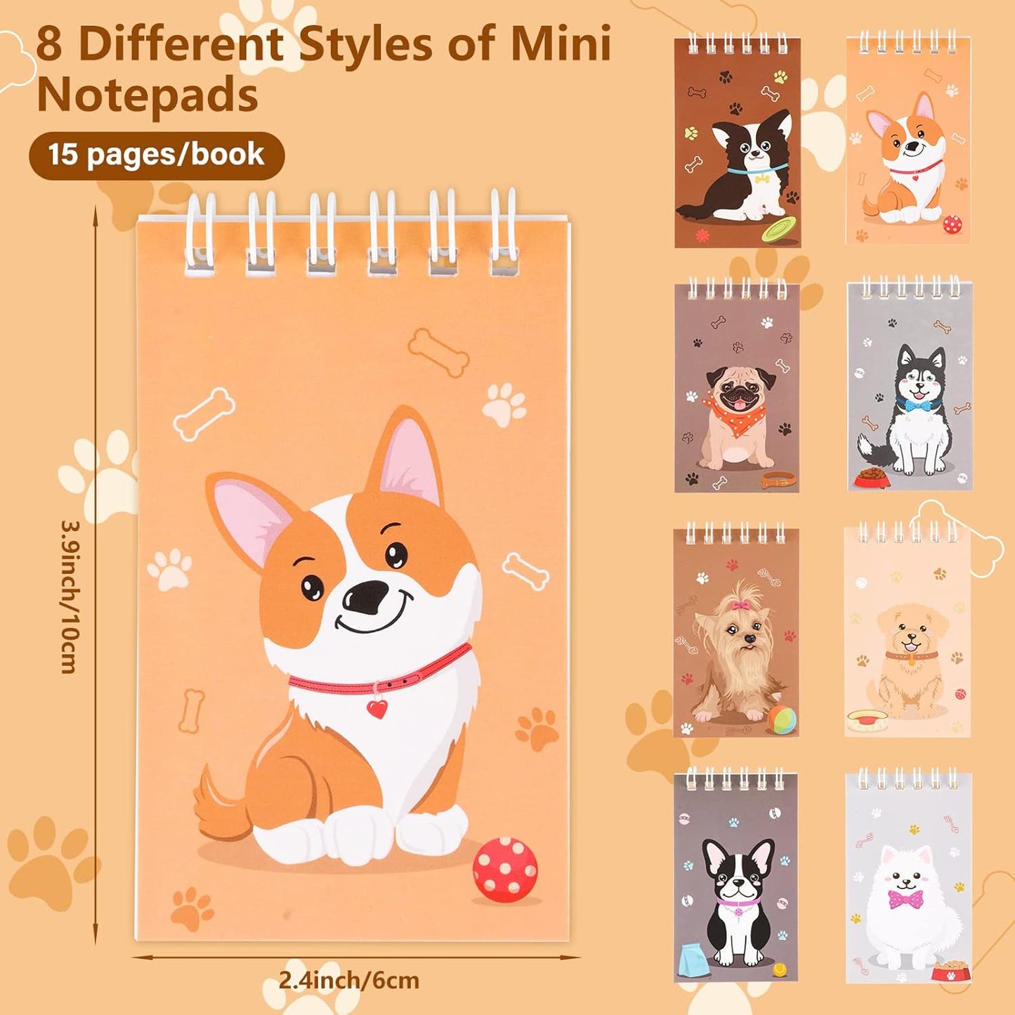 Hooqict 24 Pack Small Pocket Notebook Mini Notebooks Bulk Small Spiral Notepads with 8 Colors, Memo Note Pads for Kids, Work, Office, School, 3.9 x 2.4 Inches