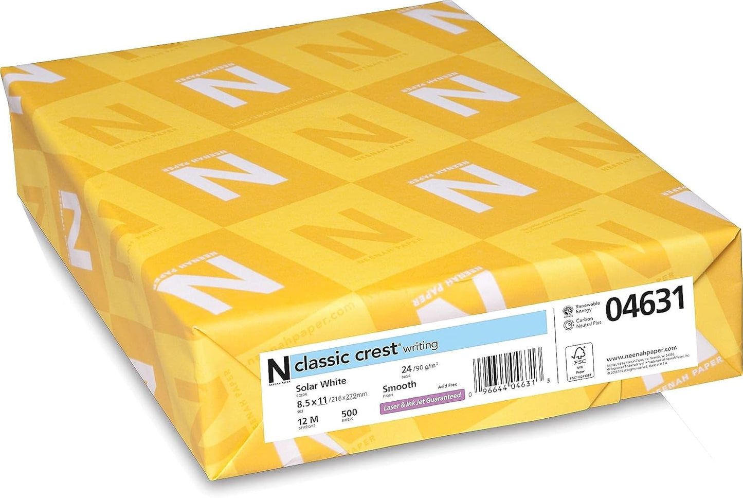 Classic Crest Premium Paper, 8.5" x 11", 24 lb, Solar White, 500 Sheets (04631)