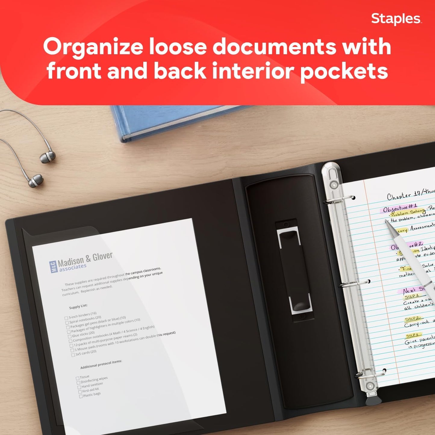 Staples Better Binder 2-Inch D-Ring View Binder, Reinforced Spine, Holds Up to 540 Sheets, Teal, for Office & School
