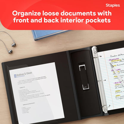 Staples Better Binder 2-Inch D-Ring View Binder, Reinforced Spine, Holds Up to 540 Sheets, Teal, for Office & School
