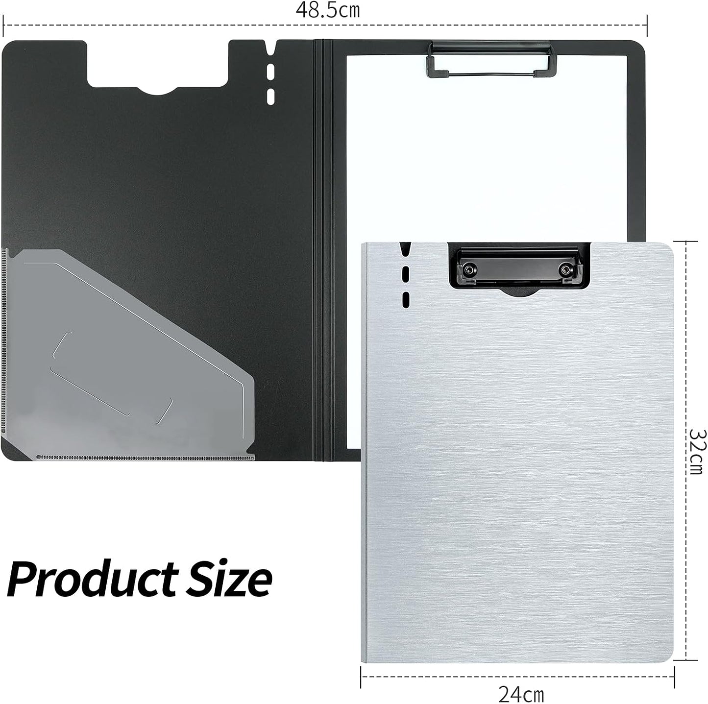 A4 Clipboard Folder,10 Pack Foldable Clipboards with Pocket for Business,Office,School or Restaurant (Black)