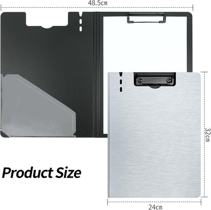 A4 Clipboard Folder,10 Pack Foldable Clipboards with Pocket for Business,Office,School or Restaurant (Black)