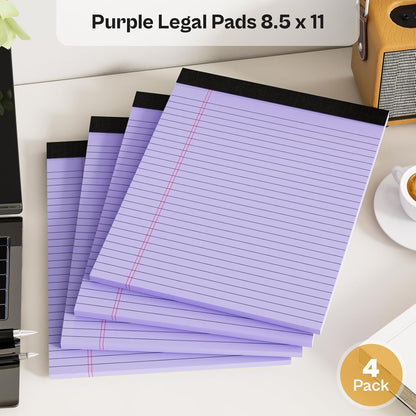 4 Pack Blue Legal Pads 8.5 x 11 Blue Note Pads 8.5 x 11 Notepad 8.5 x 11 Micro Perforated Writing Pads Lined Paper Pads Wide Ruled Pad of Paper 30 Sheets Notebook for Study, To-Do Lists, Office