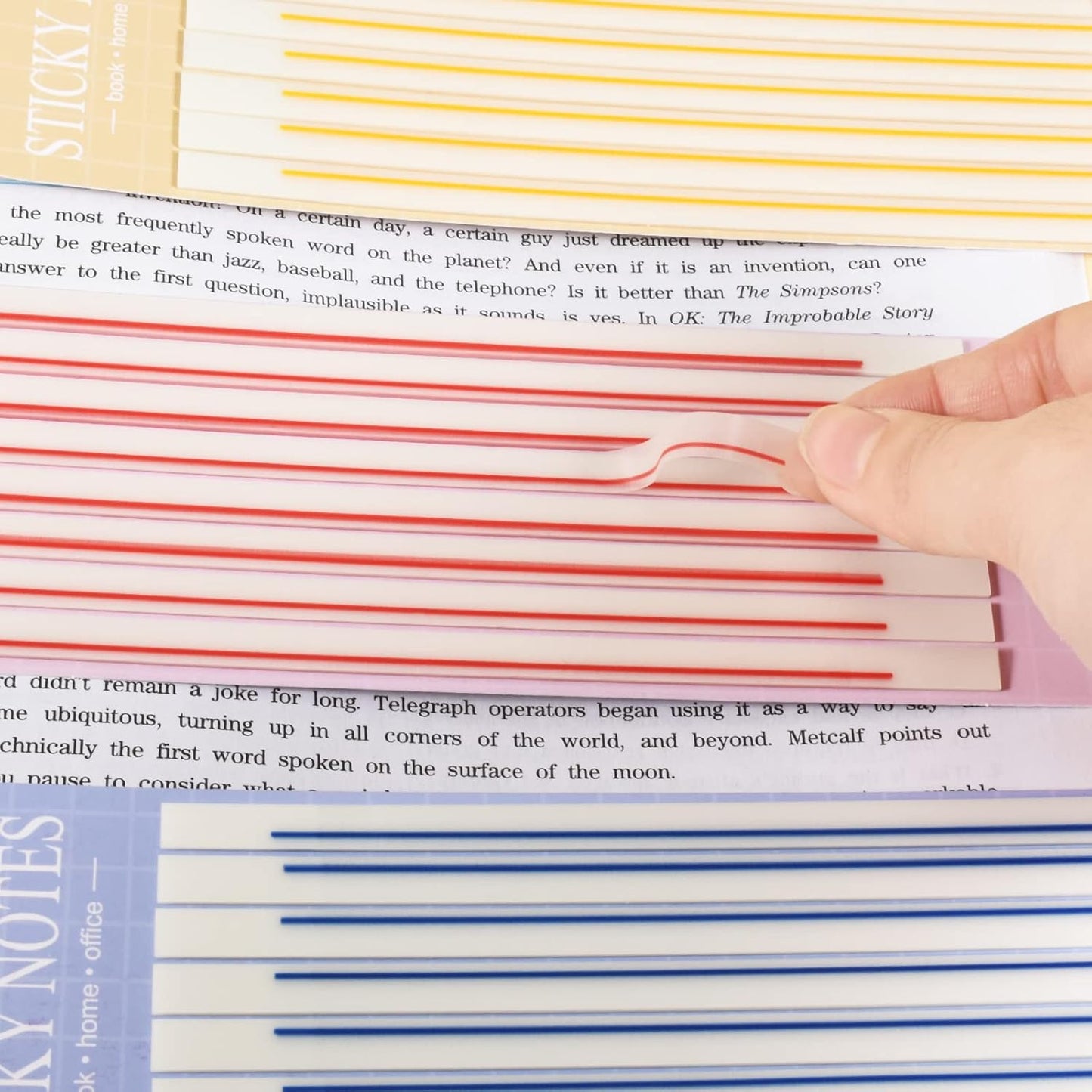 BAYTORY 1380Pcs Transparent Highlighter Tape Reusable, Clear Sticky Tabs for Annotating Books, Long Highlighting Strips Page Markers Index Tabs, Sticky Notes Aesthetic Office School Supplies