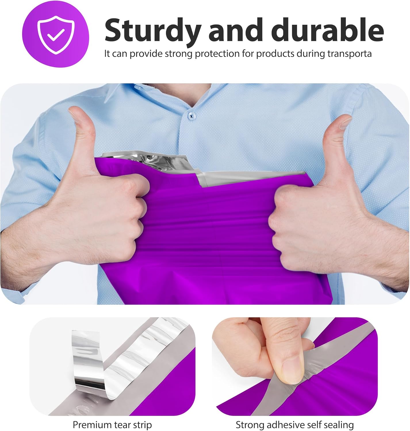 Fuxury Poly Mailers 10x13 Inch 100 Pack,Shipping Bags for Clothing,Strong Adhesive Mailing Envelopes,Heavy Duty Self Seal Plastic Postal Return Package Bags for Books Accessories Business,White