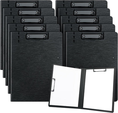 A4 Clipboard Folder,10 Pack Foldable Clipboards with Pocket for Business,Office,School or Restaurant (Black)