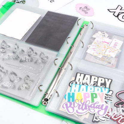 A4 4-Holes Round Ring View Binders Plastic Cover, Refillable Notebook Journal Binder File Folder, Loose Leaf Sheet Protector/DIY Scrapbooking/Binder Cover Protector (Purple)