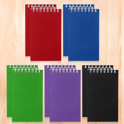 Hxezoc 10 Pack Small Pocket Notebooks, 3 x 5 Inches Mini Kraft Spiral Pocket Notebook with Lined Pages Memo Pads for Kids Home Office School Classroom Decoration Supplies