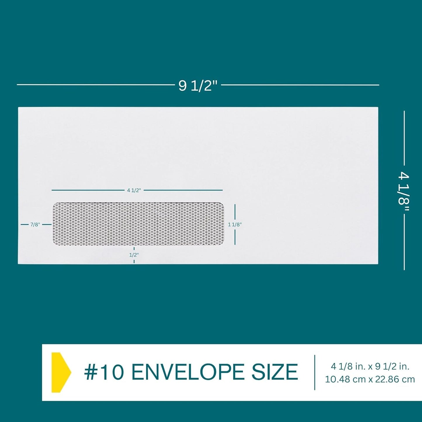 #10 Window Envelopes Self Seal - 100/pack Peel & Seal Closure, Security Tinted Envelopes for Quickbooks Invoices & Business Statements - Letter Size 4-1/8 x 9-1/2 inch 24lb Paper