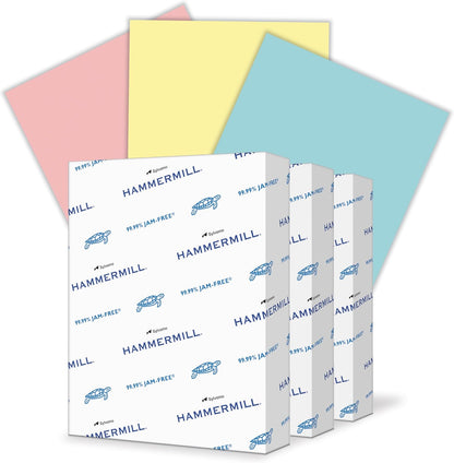 Hammermill Colored Paper, 20lb Pink Printer Paper, 8-1/2 x 11- 1 Ream (500 Sheets) - Made in the USA, Pastel Paper, 103382R