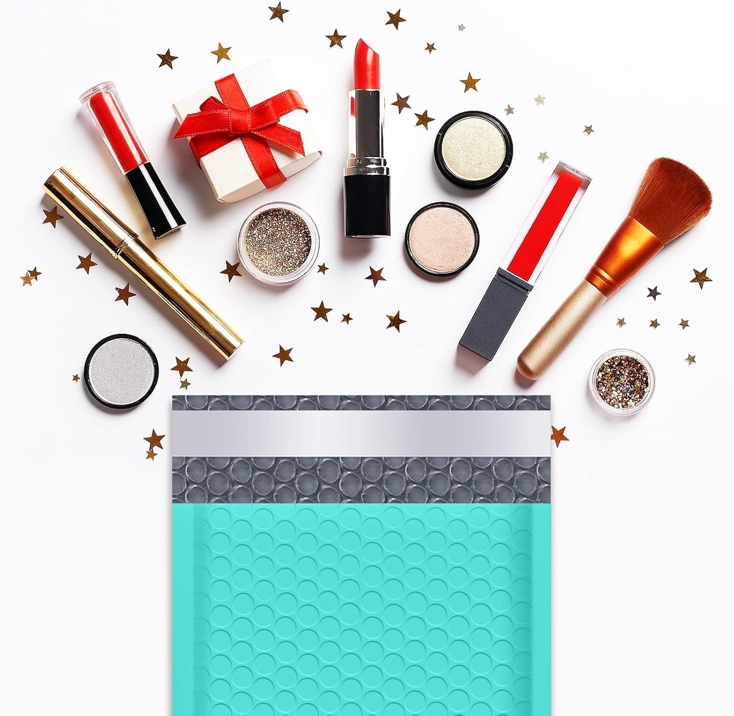 UCGOU Bubble Mailers 4x8 Inch Black 50 Pack Usable Size 4x7 Padded Envelopes Small Business Mailing Package Opaque Self Seal Adhesive Waterproof Boutique Shipping Bags for Jewelry Makeup Supplies #000