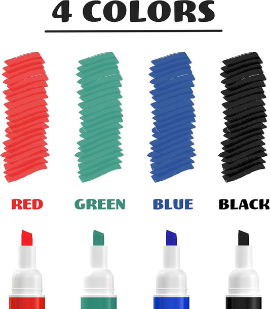 Chalkola Dry Erase Markers Chisel Tip (15 Pack, 12 Colors) | Dry Erase Pens - Non toxic, Low odor Whiteboard Markers for Kids, Teachers, Office, School, Classroom Supplies & Accessories