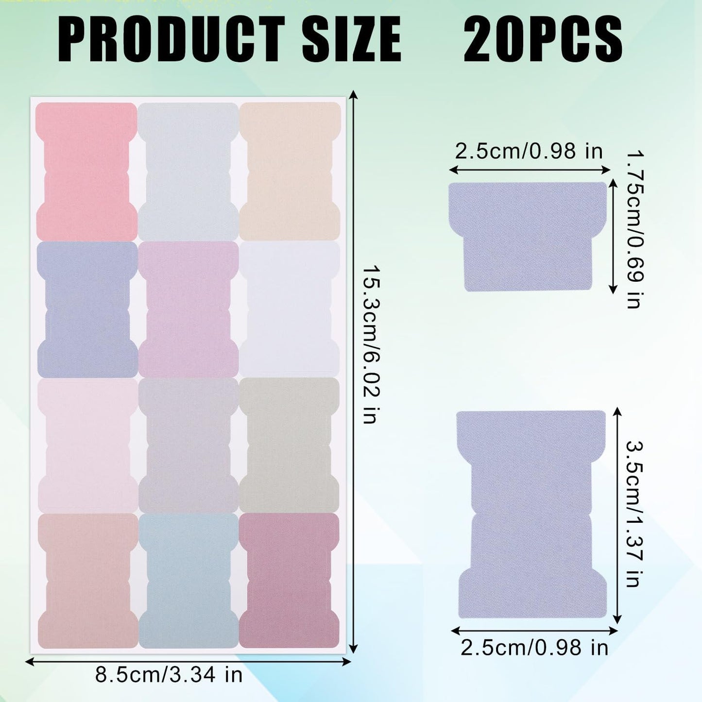 20 Sheets/240 Pieces Sticky Index Tabs, Double Sided Book Page Markers Tabs Blank Monthly Tabs Writable Sticky Notes Flags Self Adhesive Planner Stickers for Labeling (Morandi)