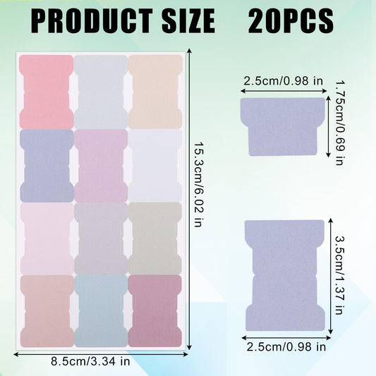 20 Sheets/240 Pieces Sticky Index Tabs, Double Sided Book Page Markers Tabs Blank Monthly Tabs Writable Sticky Notes Flags Self Adhesive Planner Stickers for Labeling (Morandi)