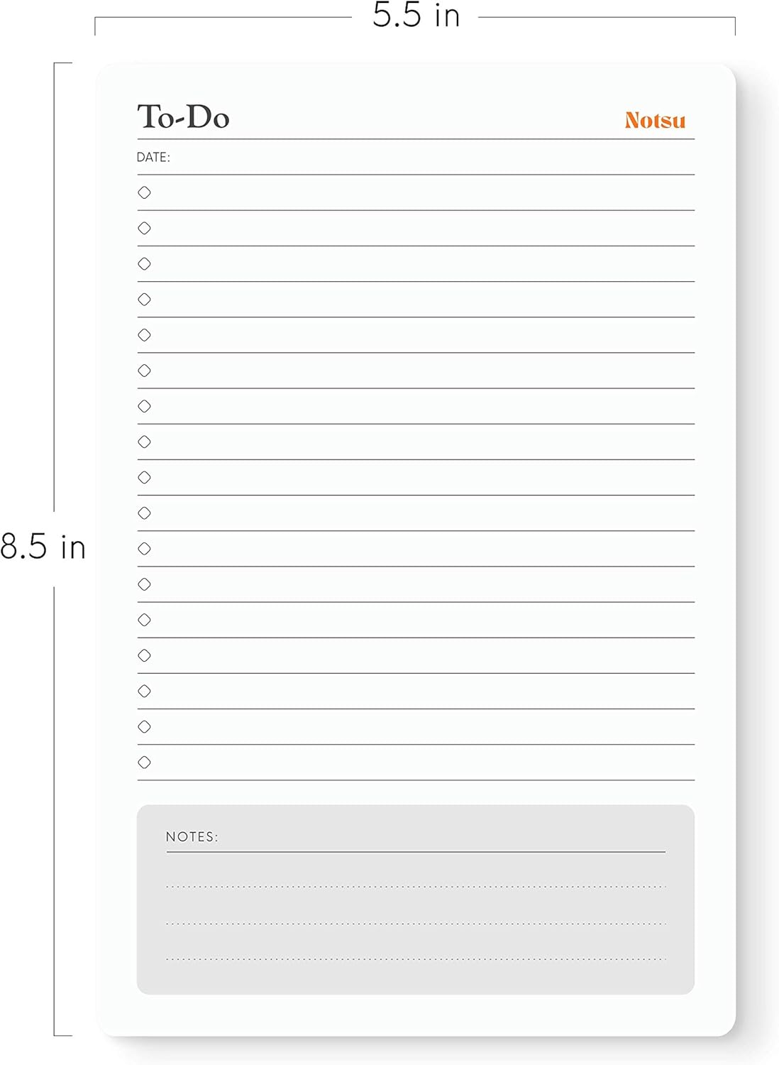 Notsu Graph Notepads 11 x 17 inch | Large Graphing Double Sided Drafting Pads with 1/4" Quad Grid Premium Thick Paper 120gsm