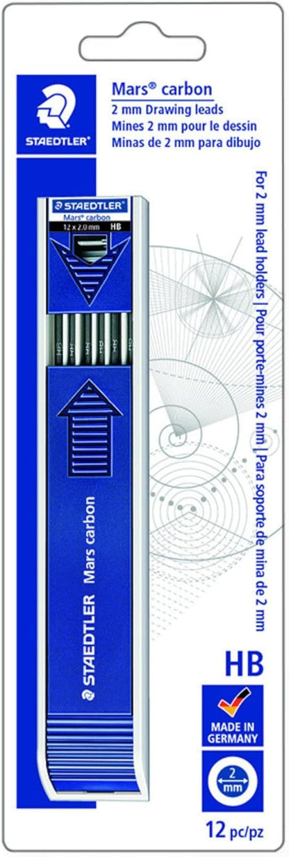 Staedtler Mars Carbon Lead, 2mm, H, 12 Lead (200-H)