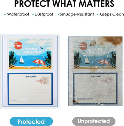 KTRIO No Holes Sheet Protectors 8.5 x 11 Inch Heavy Duty Clear Page Protectors, Plastic Paper Document Sleeves, Letter Size, Top Loading, Acid Free, 50 Pack
