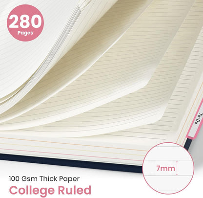 Large Spiral Notebook with Dividers & Tabs, 8.5" x 11" Hardcover 5 Subject Notebook for Work, 280 pages, College Ruled, Cute Journal for Women, Perfect for Study & Office Note Taking, Garden