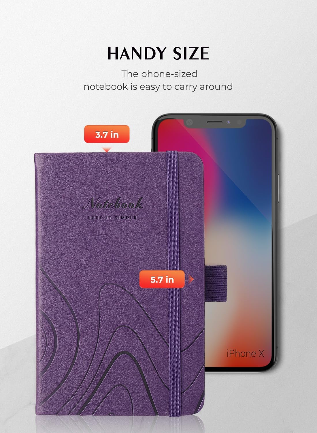 AISBUGUR Pocket Notebook, Small Notebook, 2-Pack Total 320 Pages,3.7" x 5.7" Pocket Notebook (2 Pack, Black1)