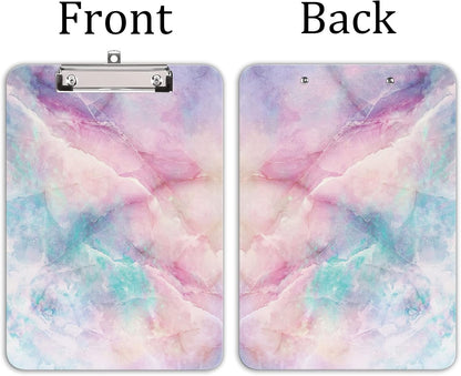 Hongri Plastic Cute Clipboard, Letter Size for Students, Teacher, Woman and Kids, Low Profile Clip, Decorative Pattern, Size 9 x 12.5 in, Dream Marble