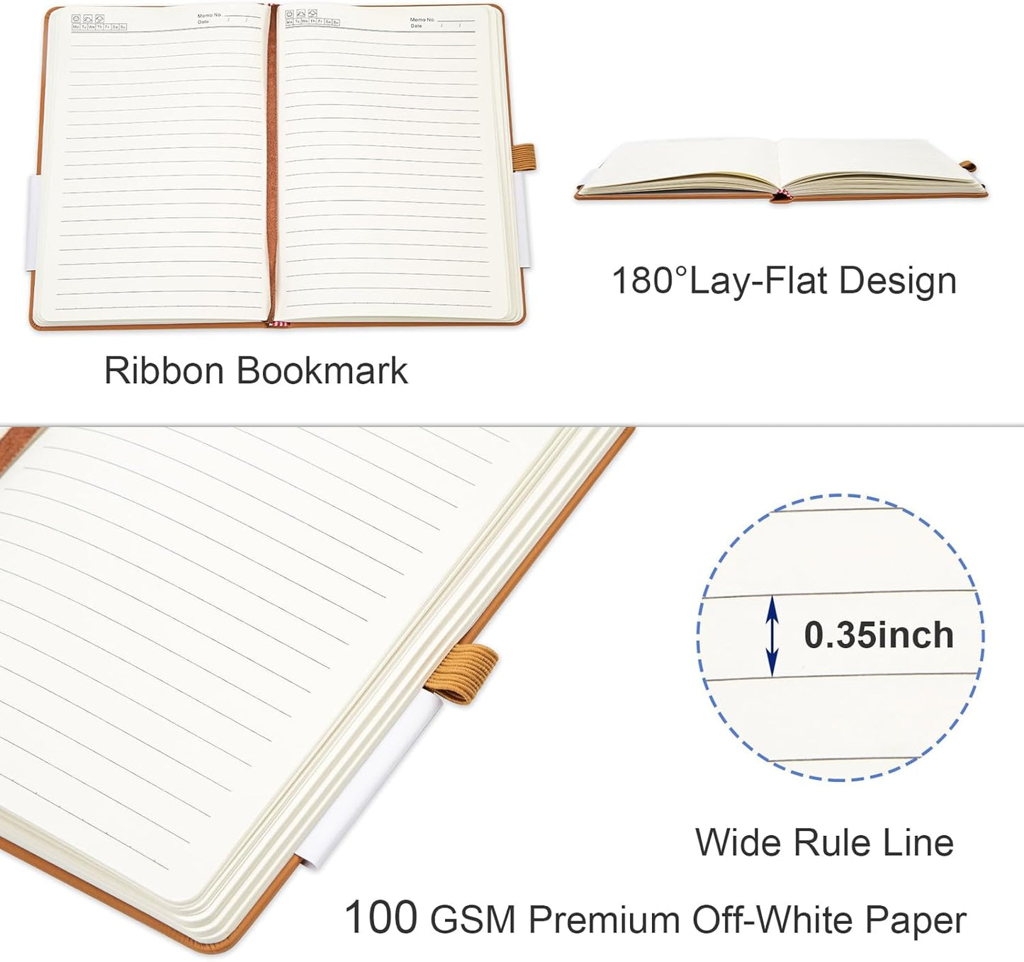 12 Pack Lined Journal Notebook - A5 Hardcover Notebooks 192 Pages, 100 GSM Thick Paper Journal, 8.3 x 5.7 inches, Journals for Writing, School Supplies, Office Supplies