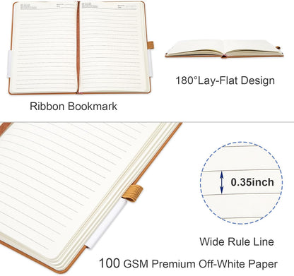 12 Pack Lined Journal Notebook - A5 Hardcover Notebooks 192 Pages, 100 GSM Thick Paper Journal, 8.3 x 5.7 inches, Journals for Writing, School Supplies, Office Supplies