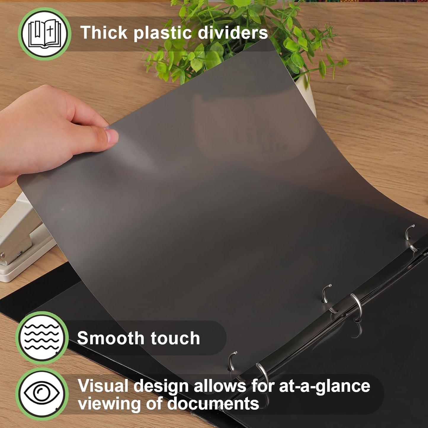habgp 16Pcs/2 Set Binder Dividers with Tabs, 8 Color Tab for 3 Ring Binder Dividers, Page Folder Dividers for 3 Ring Binder Sheet Paper Protectors, Plastic Tabbed File Dividers with Tabs S099