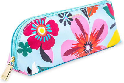 kate spade new york Pen and Pencil Case with Office Supplies, Zip Pouch Includes 2 Pencils, Sharpener, Eraser, and Ruler, Polka Dots (black/white)