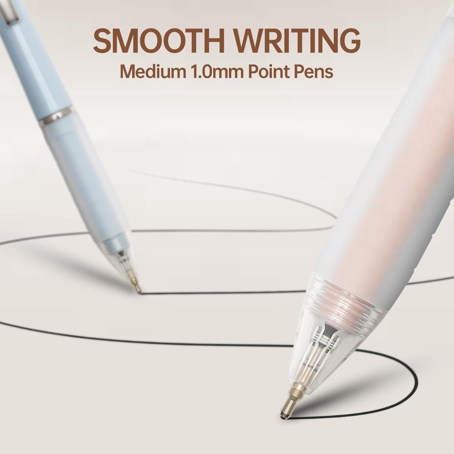 Aisibeiger Ball Point Pen Black Ink Ballpoint Pens with Super Soft Grip Medium Point 1.0mm Office Pens (12-count)