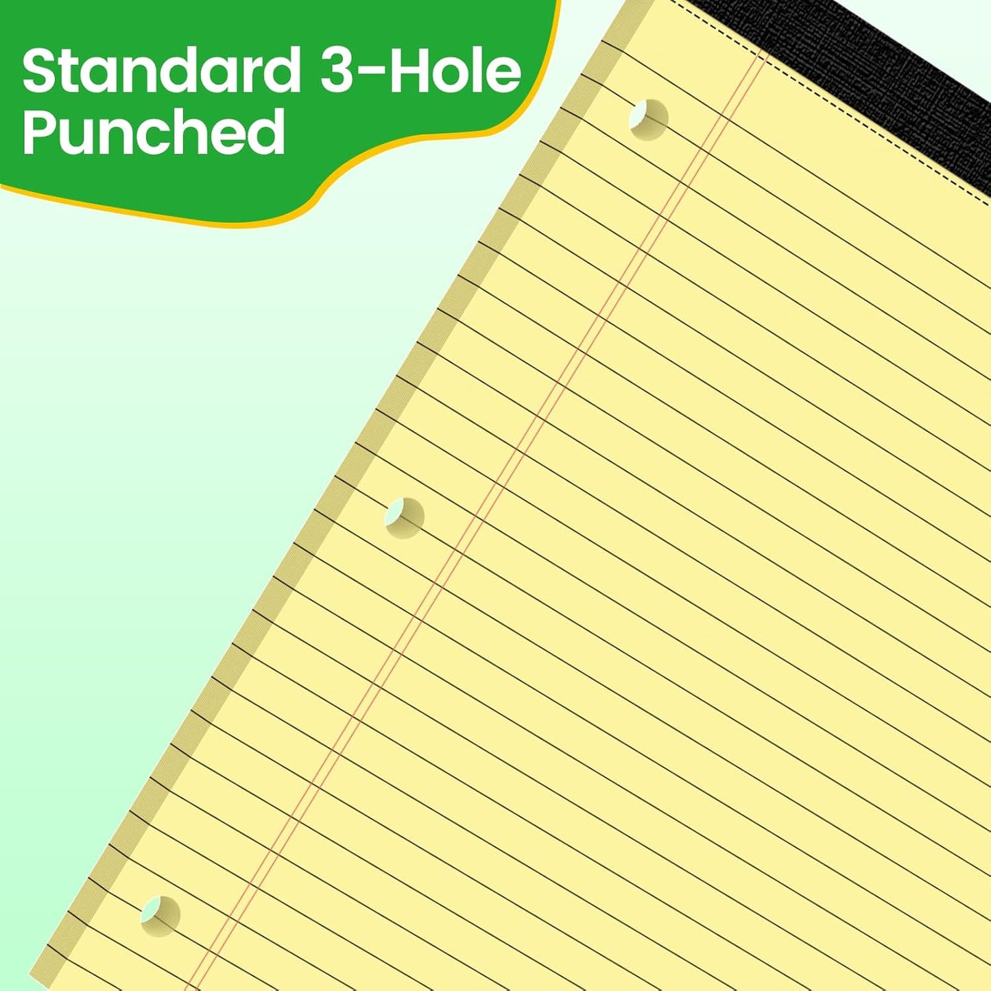 3 Hole Legal Pad 8.5 x 11, 3 Pack White Note Pads, Notebook Paper Wide Ruled, Writing Paper Pads, Notepads with Binder Holes, Lined Paper 8.5x11, Ideal for School, Home, Office, 30 Sheets/Pack