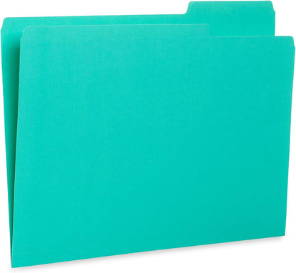 File Folder, 1/3 Cut Tab, Letter Size, Yellow, Great for Organizing and Easy File Storage, 100 Per Box
